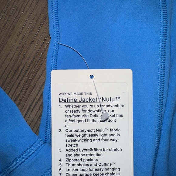 LULULEMON DEFINE JACKET NULU POOL PARTY/MIRROR SILVER ZIPPER WOMENS SIZE 6 NEW - Picture 3 of 4
